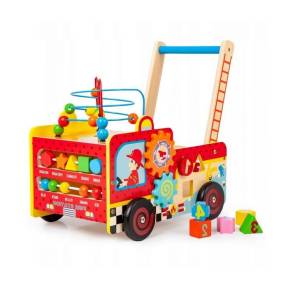 Antemergator educativ Pompieri Ecotoys HM013238, blocuri, labirint, multicolor