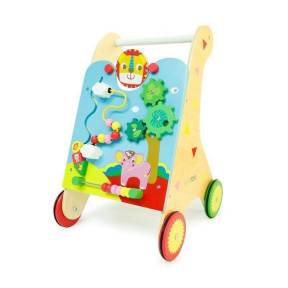 Antemergator multifunctional pentru Copii din Lemn Natural Zoo ECOTOYS MA087, 3 in 1