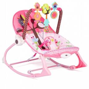 Balansoar 3 in 1 cu vibratii Ricokids 7303, Roz