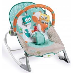 Balansoar cu vibratii, vulpita si ursul, Ricokids 7309 - Turcoaz