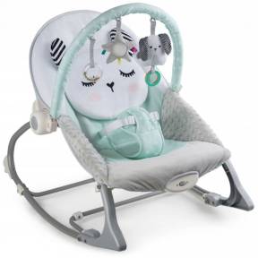 Balansoar multifunctional cu vibratii, panda, 3 jucarii, Ricokids 7324, Turcoaz