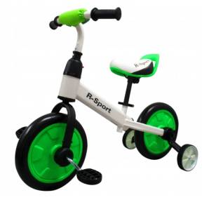 Bicicleta cu pedale si roti ajutatoare R-Sport P1- Verde