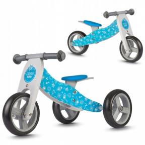 Bicicleta de lemn fara pedale 2 in 1 Ricokids RC-616 - Albastru