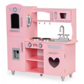 Bucatarie mare din lemn pentru copii cu sunete si accesorii Ecotoys 7268