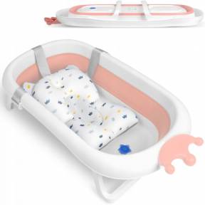 Cadita de baie cu dop de scurgere si pernita inclusa Ricokids RK-280 - Roz