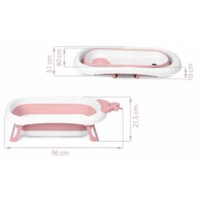 Cadita de baie cu dop de scurgere si termometru Ricokids RK-282 - Roz