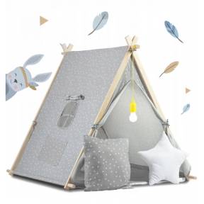 Cort de joaca pentru copii cu lampa, Ricokids 740501 gri 