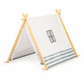 Cort de joaca pentru copii, tip wigwam (indian), cu structura din lemn Ecotoys 8111