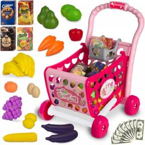 Cos de cumparaturi cu accesorii incluse Ricokids 773401 - Roz