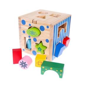 Cub educational din lemn ECOTOYS 2047 