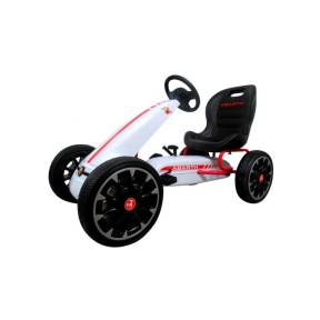 Kart cu pedale ABARTH, 3-7 ani, roti din spuma EVA, G6 R-Sport - Alb
