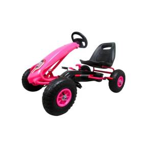 Kart cu pedale Gokart, 3-7 ani, roti gonflabile, G4 R-Sport - Roz