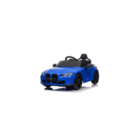 Masinuta electrica cu telecomanda BMW M4, 110x70x50 cm, varsta 1-5 ani, roti EVA, scaun din piele ECO, putere 90W - Albastru
