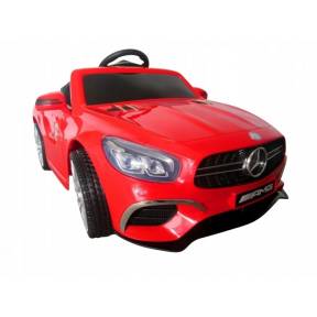 Masinuta electrica cu telecomanda, roti EVA, scaun piele Mercedes SL63 - Rosu