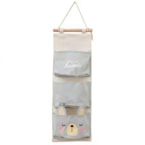 Organizator textil de perete cu 3 compartimente Ecotoys OR90WZ1 - Gri