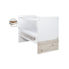 Patut Drewex Cortona Culisant - Alb + Saltea Cocos 8 Cm