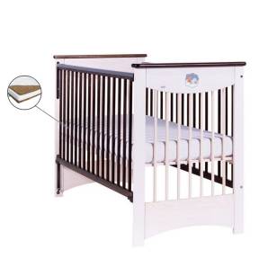 Patut Drewex Mocca Culisant - Alb transparent + Saltea Cocos 12 cm