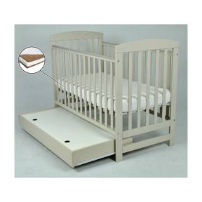 Patut Drewex Olek cu sertar - Latte + Saltea Cocos 10 Cm