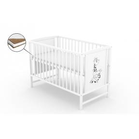 Patut fara sertar VESSANTI BERTA GIRAFA Alb + Saltea Cocos 8 cm 