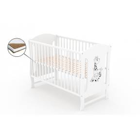 Patut fara sertar VESSANTI Zuza Alb + Saltea Cocos 10 cm 
