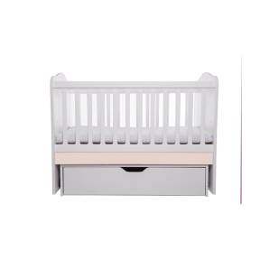 Patut VESSANTI Como Balansoar - Alb cu Bej + Saltea cocos confort 120 x 60 x 12 cm