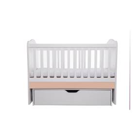 Patut VESSANTI Como Balansoar - Alb cu Cappucino + Saltea cocos confort 120 x 60 x 12 cm