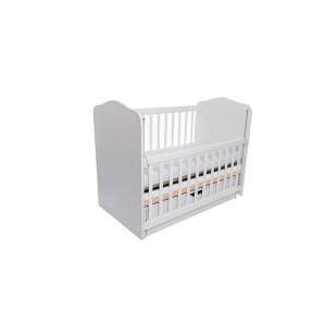 Patut VESSANTI Como Balansoar culisant - Alb cu Cappucino + Saltea cocos confort 120 x 60 x 12 cm