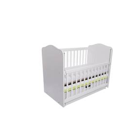 Patut VESSANTI Como Balansoar culisant - Alb cu Verde + Saltea cocos confort 120 x 60 x 12 cm