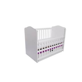 Patut VESSANTI Como Balansoar culisant - Alb cu Violet + Saltea cocos confort 120 x 60 x 12 cm