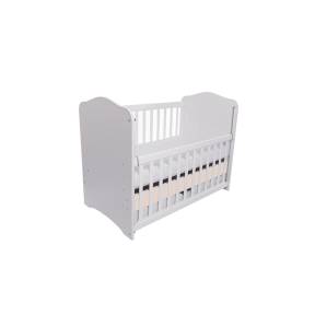 Patut VESSANTI Como culisant cu sertar - Alb cu Bej + Saltea cocos confort 120 x 60 x 12 cm