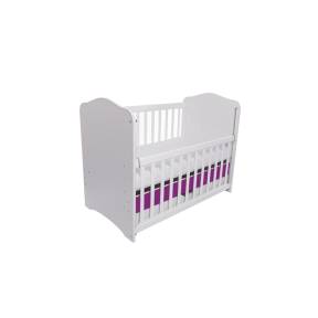 Patut VESSANTI Como culisant cu sertar - Alb cu Violet + Saltea cocos confort 120 x 60 x 12 cm
