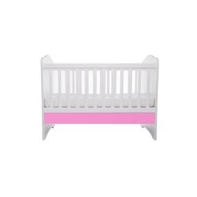 Patut VESSANTI Como fara sertar - Alb cu Roz + Saltea cocos confort 120 x 60 x 12 cm