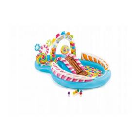 Piscina gonflabila pentru copii cu tobogan, Candy Intex 57149