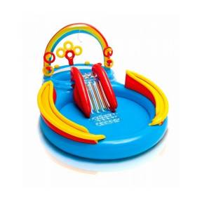 Piscina gonflabila pentru copii cu tobogan Intex 57453, 297 x 193 x 135 cm