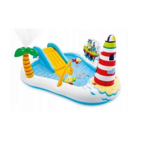 Piscina gonflabila pentru copii cu tobogan, pescar Intex 57162NP