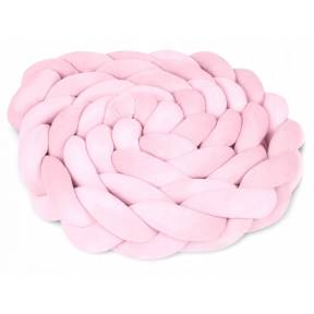 Protectie laterala pentru patut, impletita, 3 M, Ricokids 722113 - Roz deschis