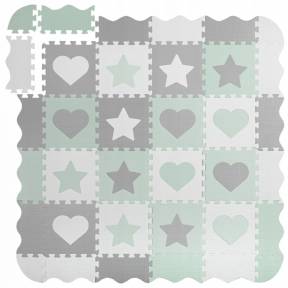 Salteluta de joaca 150 X 150 cm Ricokids 7505 - Gri - Mint - Resigilat
