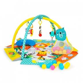Salteluta de joaca cu 30 bile si pernita in forma de elefant Ecotoys CC9638 - Multicolora