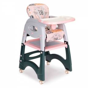 Scaun de masa 2 in 1 pentru copii Ecotoys HA-033 - Roz