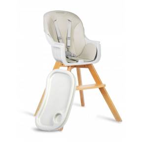 Scaun de masa 3 in 1, cu picioare din lemn, 63 x 58 x 90 cm, Ricokids Lilo 700200 - Bej