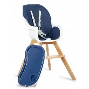 Scaun de masa 3 in 1, cu picioare din lemn, 63 x 58 x 90 cm, Ricokids Lilo 700201 - Bleumarin