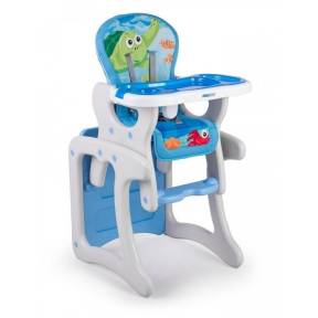 Scaun de masa 3 in 1 Ricokids Teri - Albastru - Gri