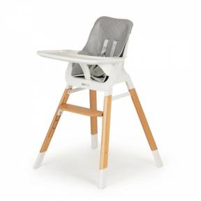 Scaun de masa cu picioare din lemn Ecotoys C-221, Gri