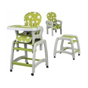 Scaun de masa multifunctional Ecotoys 2 in 1 verde cu buline