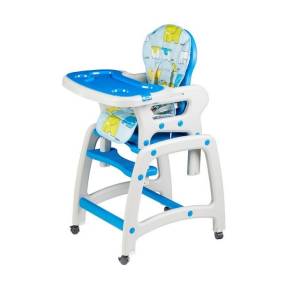 Scaun de masa multifunctional Ecotoys - Albastru cu elefant