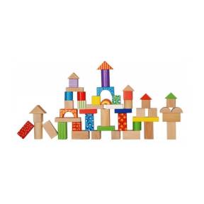 Set 50 de piese Ecotoys jucarii de lemn