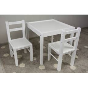 Set de masa cu doua scaune pentru copii Drewex - Alb