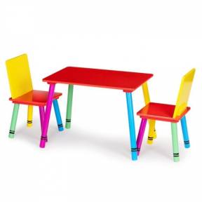 Set de masa cu doua scaune pentru copii Ecotoys ZKB-10