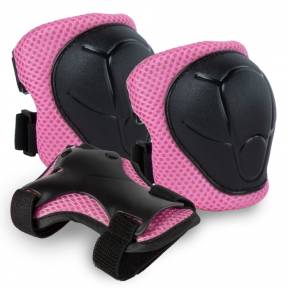 Set de protectie pentru copii, cotiere si genunchiere, marimea M, Kidwell TRIX - Pink