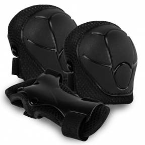 Set de protectie pentru copii, cotiere si genunchiere, marimea S, Kidwell TRIX - Black